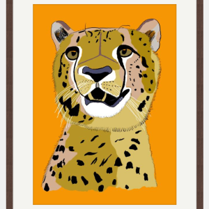 Colourful headshot of a Cheetah
