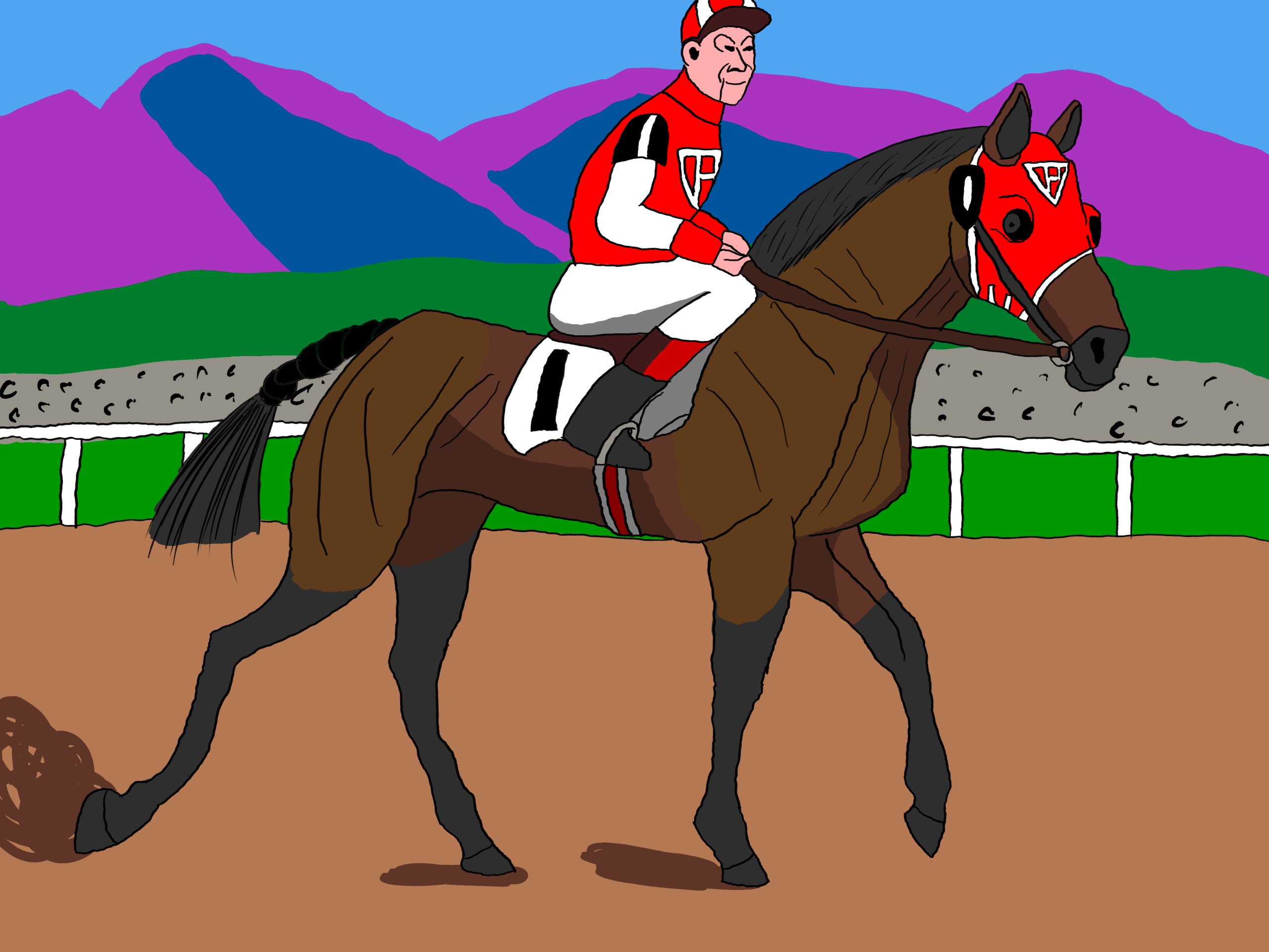 Famous US racehorse Seabiscuit with jockey Red Pollard